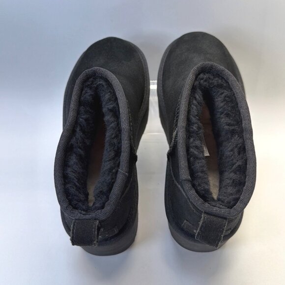 UGG Classic Ultra Mini Platform Boots Black Suede Winter Booties Women Size 5 - Picture 4 of 12